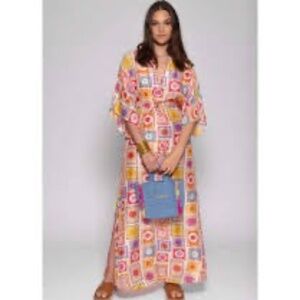 SUNDRESS Long Ibiza Print Candy Caftcan Dress/Coverup - XS/S